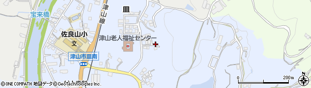 岡山県津山市皿周辺の地図