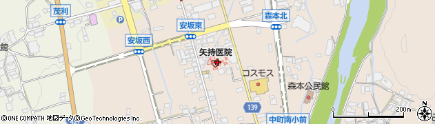 矢持医院周辺の地図