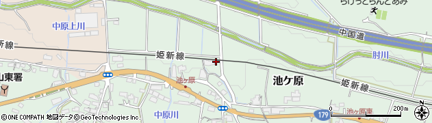 岡山県津山市池ケ原606周辺の地図