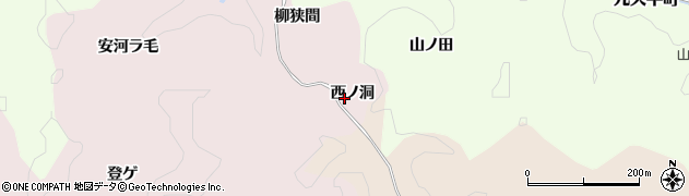 愛知県豊田市桂野町西ノ洞周辺の地図