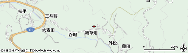 愛知県豊田市松平町（紙草畑）周辺の地図