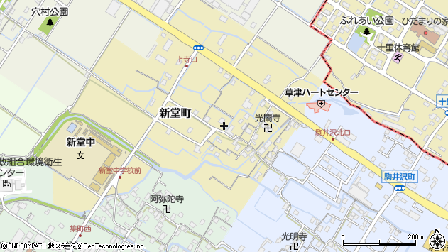 〒525-0013 滋賀県草津市新堂町の地図