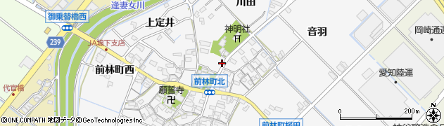 愛知県豊田市前林町（北）周辺の地図
