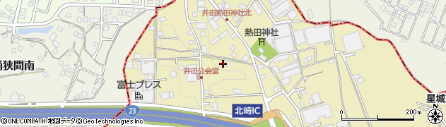 愛知県大府市北崎町（井田）周辺の地図