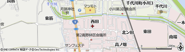 京都府亀岡市千代川町高野林（西田）周辺の地図