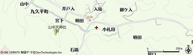 愛知県豊田市九久平町（小札田）周辺の地図