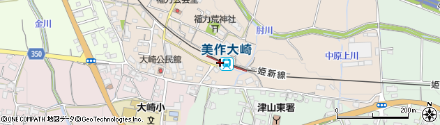 岡山県津山市周辺の地図