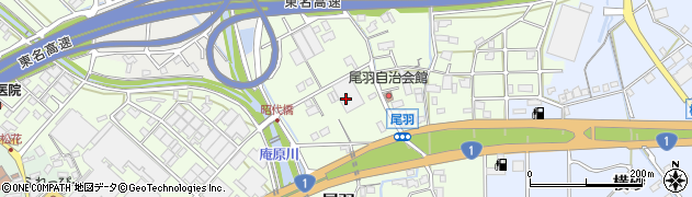 静岡県静岡市清水区尾羽周辺の地図