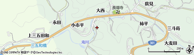 愛知県豊田市松平町小市平周辺の地図