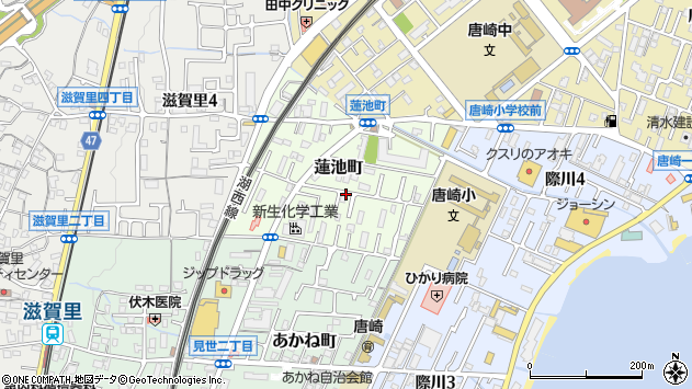 〒520-0001 滋賀県大津市蓮池町の地図
