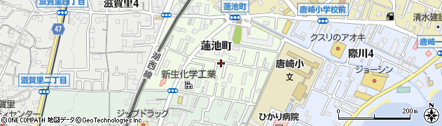 滋賀県大津市蓮池町周辺の地図