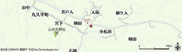 愛知県豊田市九久平町晒田周辺の地図