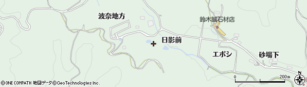愛知県豊田市花沢町（日影前）周辺の地図