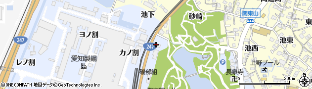 愛知県東海市荒尾町（カノ割）周辺の地図