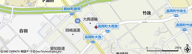 愛知県豊田市高岡町大西周辺の地図
