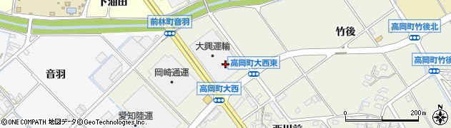 愛知県豊田市高岡町（大西）周辺の地図