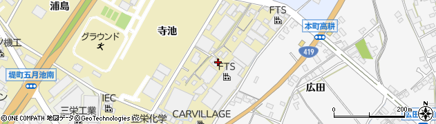 愛知県豊田市堤町寺池周辺の地図