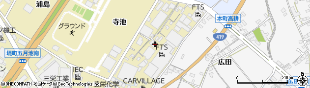 愛知県豊田市堤町（寺池）周辺の地図