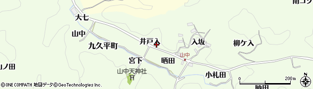 愛知県豊田市九久平町（井戸入）周辺の地図