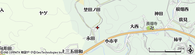 愛知県豊田市松平町（埜田ノ田）周辺の地図