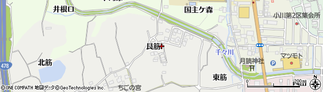 京都府亀岡市千代川町湯井（艮筋）周辺の地図