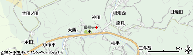 愛知県豊田市松平町神田周辺の地図