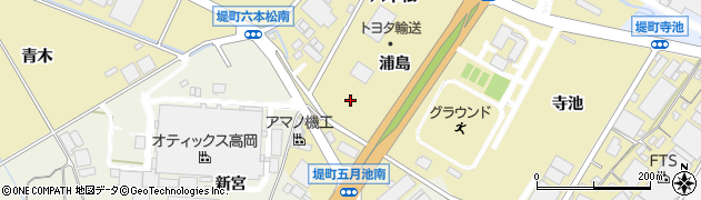愛知県豊田市堤町浦島周辺の地図