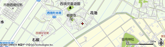 愛知県刈谷市西境町（花池）周辺の地図