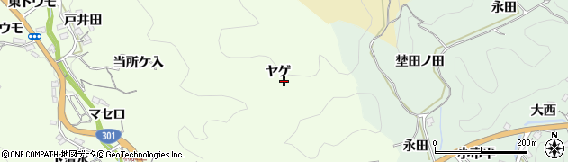 愛知県豊田市林添町（ヤゲ）周辺の地図