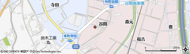 愛知県豊田市竹町谷間周辺の地図