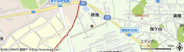 愛知県豊田市西岡町（唐池）周辺の地図