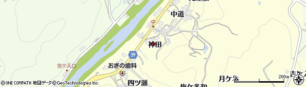 愛知県豊田市中垣内町神田周辺の地図