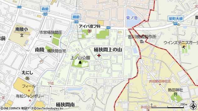 〒458-0926 愛知県名古屋市緑区桶狭間上の山の地図