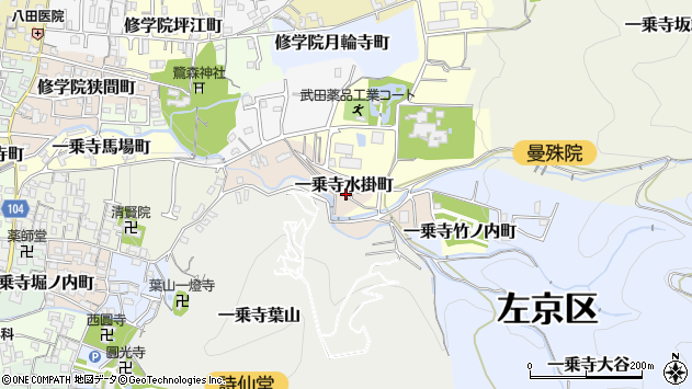 〒606-8135 京都府京都市左京区一乗寺水掛町の地図