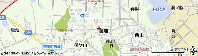 愛知県豊田市西岡町裏畑周辺の地図