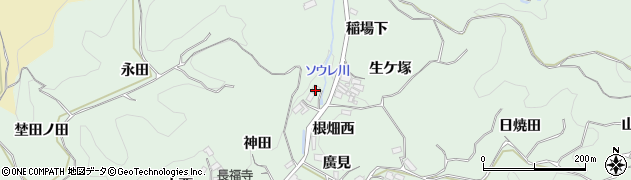 愛知県豊田市松平町（稲場下）周辺の地図