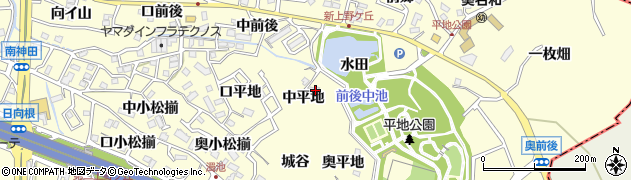 愛知県東海市名和町（中平地）周辺の地図