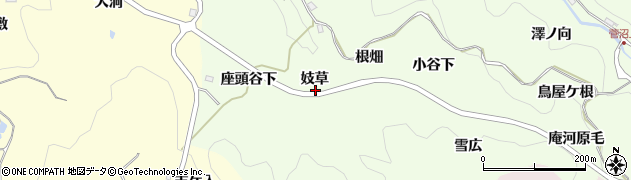 愛知県豊田市九久平町（妓草）周辺の地図