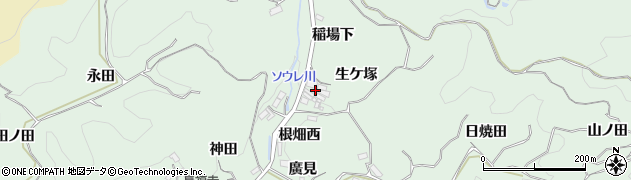 愛知県豊田市松平町生ケ塚周辺の地図
