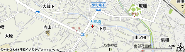 愛知県豊明市栄町下原周辺の地図