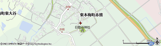 京都府亀岡市東本梅町赤熊（宮ノ下）周辺の地図