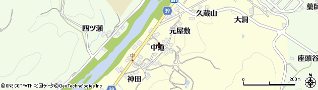 愛知県豊田市中垣内町（中道）周辺の地図