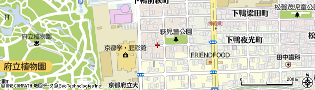 京都府京都市左京区下鴨萩ケ垣内町周辺の地図
