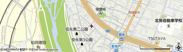 三重県桑名市安永390周辺の地図