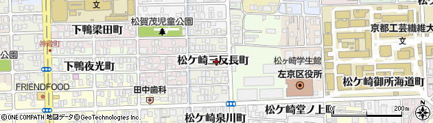 京都府京都市左京区松ケ崎三反長町周辺の地図