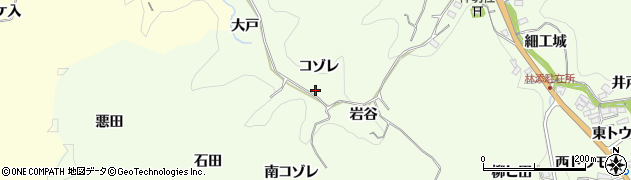 愛知県豊田市林添町コゾレ周辺の地図