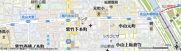 京都府京都市北区紫竹下高才町周辺の地図
