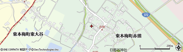 京都府亀岡市東本梅町赤熊（西垣内）周辺の地図