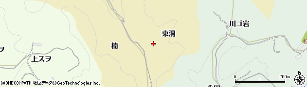 愛知県豊田市豊松町（東洞）周辺の地図