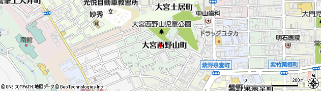 京都府京都市北区大宮西野山町周辺の地図